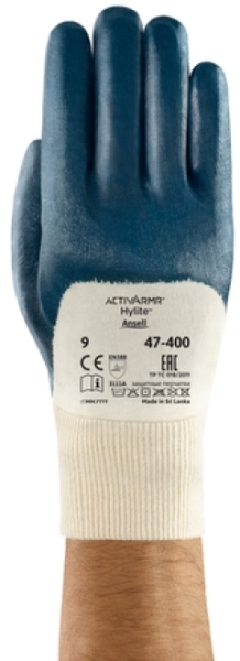 ANSELL-NITRILHANDSCHUHE, Arbeitshandschuhe, HYLITE, 47-400, blau