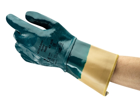 ANSELL-NITRILHANDSCHUHE, Arbeitshandschuhe, HYLITE, 47-409, blau
