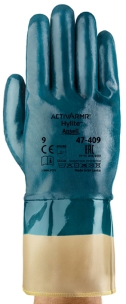 ANSELL-NITRILHANDSCHUHE, Arbeitshandschuhe, HYLITE, 47-409, blau