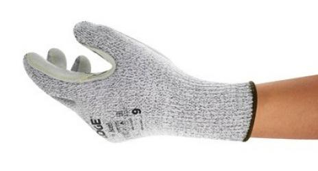 ANSELL-STRICKHANDSCHUHE, mit Lederverstärkung, EDGE 48-703, grau