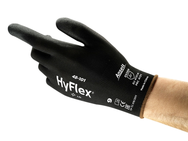 ANSELL-MEHRZWECK-HANDSCHUHE, Arbeitshandschuhe, HYFLEX, 48-101, schwarz