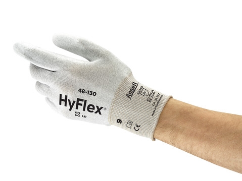 ANSELL-SPEZIALSCHUTZHANDSCHUHE, Arbeitshandschuhe, HYFLEX, 48-130, weiss/grau