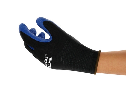 ANSELL-EDGE, 48-305, LATEX-ARBEITSSCHUTZHANDSCHUHE, schwarz/blau