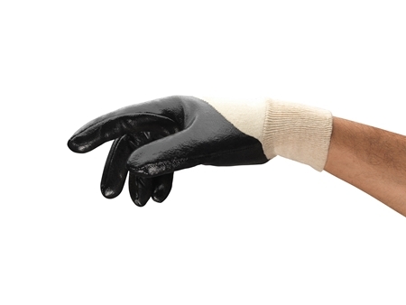 ANSELL-BAUMWOLL-ARBEITSHANDSCHUHE mit Nitrilbeschichtung, Arbeitshandschuhe, EDGE, 48-501, schwarz