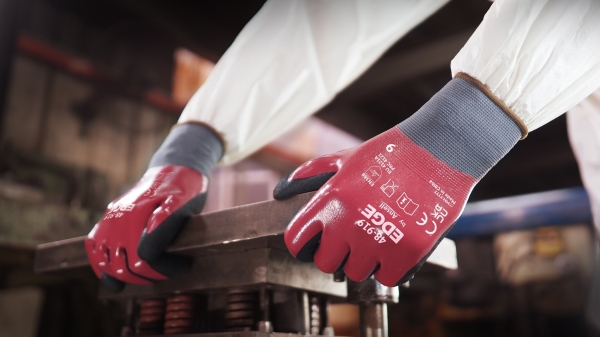 ANSELL-NITRILHANDSCHUHE, Vollbeschichtung,Arbeitshandschuhe, EDGE 48-919, schwarz/rot