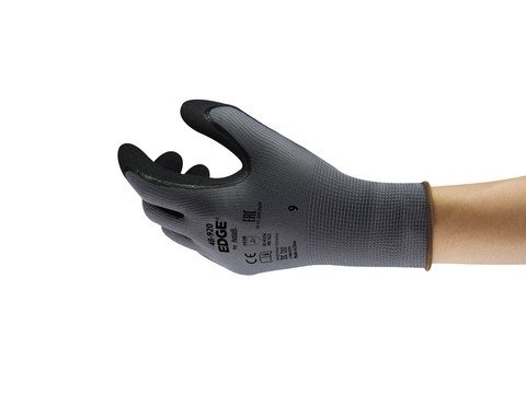 ANSELL-STRICKHANDSCHUHE, mit doppelter Nitrilbeschichtung, Arbeitshandschuhe, EDGE 48-920, schwarz
