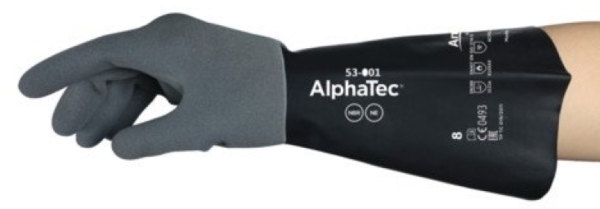ANSELL-ALPHATEC, 53-001, Chemikalienschutz-Handschuhe, Arbeitshandschuhe, grau/schwarz