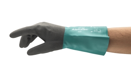 ANSELL-CHEMIKALIENSCHUTZ-HANDSCHUHE, Arbeitshandschuhe, ALPHATEC, 58-430, grün/grau