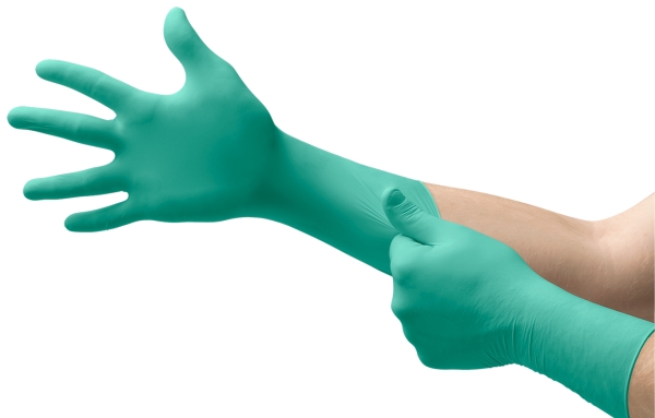 ANSELL-Einweg-NEOPRENE-HANDSCHUHE, DERMA SHIELD, 73-721, Pkg. á 20 Paar, VE: 10 Pkg., grün