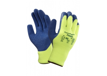 ANSELL-STRICK-HANDSCHUHE, POWER FLEX, 80-400, gelb/blau