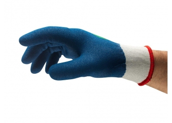 ANSELL-STRICK-HANDSCHUHE, POWER FLEX, 80-409, blau/weiss