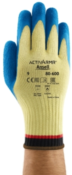 ANSELL-Strick-Handschuhe, Arbeitshandschuhe, POWER FLEX, 80-600, blau/gelb