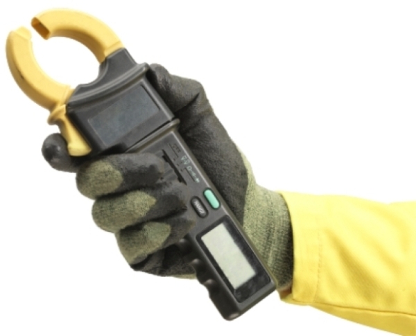 ANSELL-KEVLAR-Strick-Handschuhe, Arbeitshandschuhe, POWER FLEX, 80-813, schwarz/grün/gelb