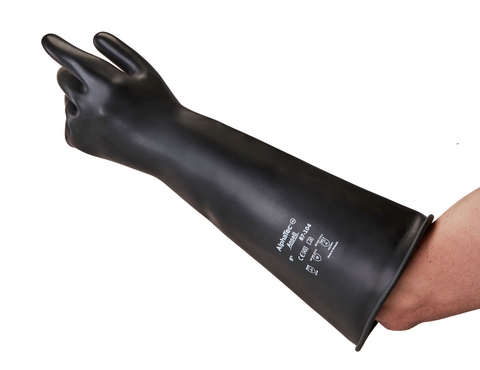ANSELL-ALPHATEC, 87-104, Chemikalienschutz-Handschuhe, Arbeitshandschuhe, schwarz
