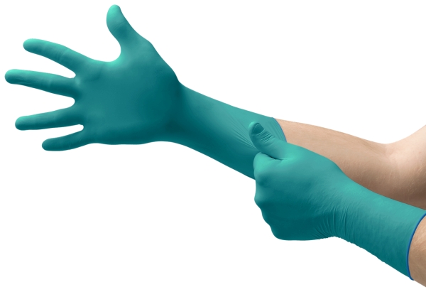 ANSELL-EINWEG-NITRIL/NEOPREN-HANDSCHUHE, MICROFLEX, 93-260, Pkg. á 50 Stück, VE: 10 Pkg. grün/blau