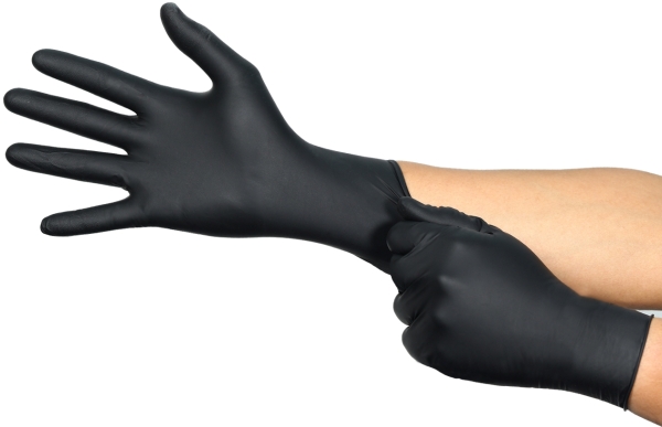 ANSELL-Nitril-Handschuhe, Puderfrei, BArbeitshandschuhe, eidhändig tragbar, Wandstärke: 0,12 mm, Länge: 245 mm, schwarzem Nitril