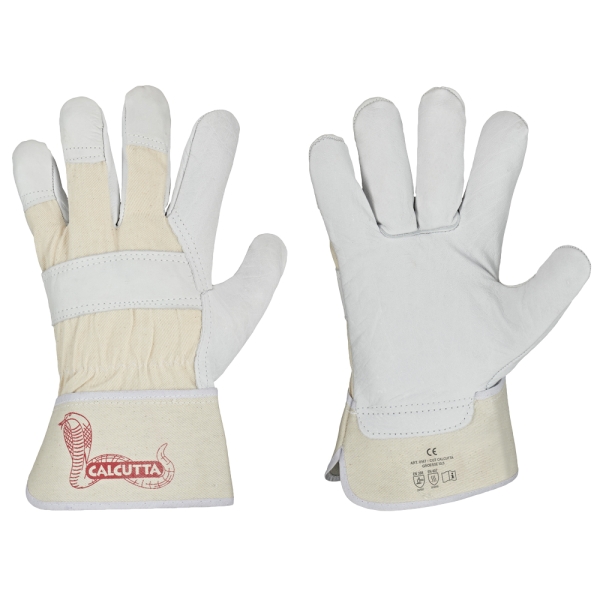 F-*CUT CALCUTTA* STRONGHAND® HANDSCHUHE-LEVEL C, SCHNITTSCHUTZ, RIND-VOLLLEDER, NATUR, CAT 2