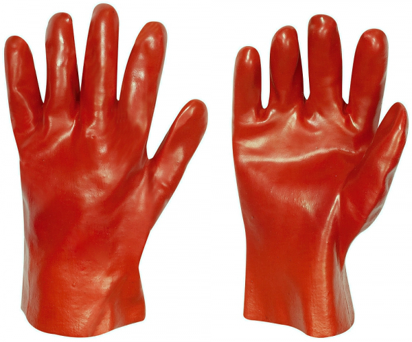 F-PVC-Arbeitshandschuhe, 27 cm, Trikot-Baumwollfutter, *CHICAGO*, Pkg.a`12, rot