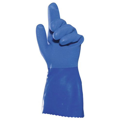F-PVC-Arbeitshandschuhe, *TELBLUE 351*, Pkg.a`12, blau