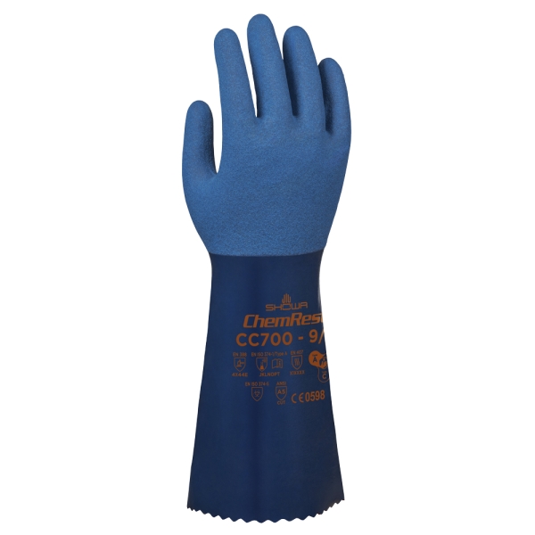 F-*SHOWA CC700* HANDSCHUHE-NITRIL, BLAU, CAT. 3