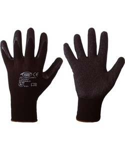 F-STRONGHAND-Workwear, Latexbeschichtete-Arbeits-Handschuhe Finegrip,schwarz, VE = 12 Paar