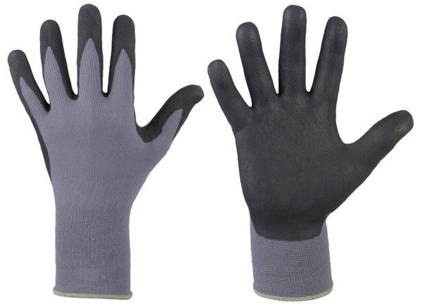 F-STRONGHAND, Nitril, Arbeitshandschuhe, *BATAN*, Pkg.a`12, grau/schwarz