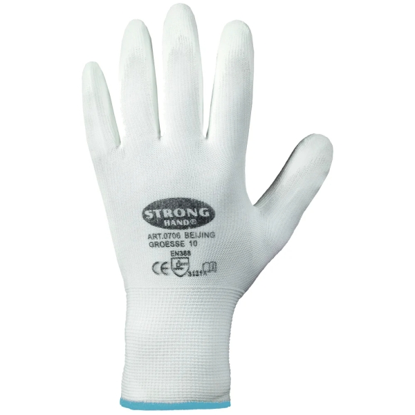F-STRONGHAND, Nylon, PU beschichtet, Arbeitshandschuhe, *CLASSIC BEIJING*, Pkg.a`12, weiß