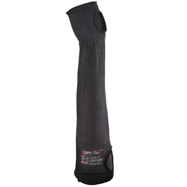 F-OPTIFLEX Armschoner *BUENOS AIRES*, Schnitt- und Hitzeschutzliner, CAT2, schwarz melange, 45 cm, VE: 50 Stk.
