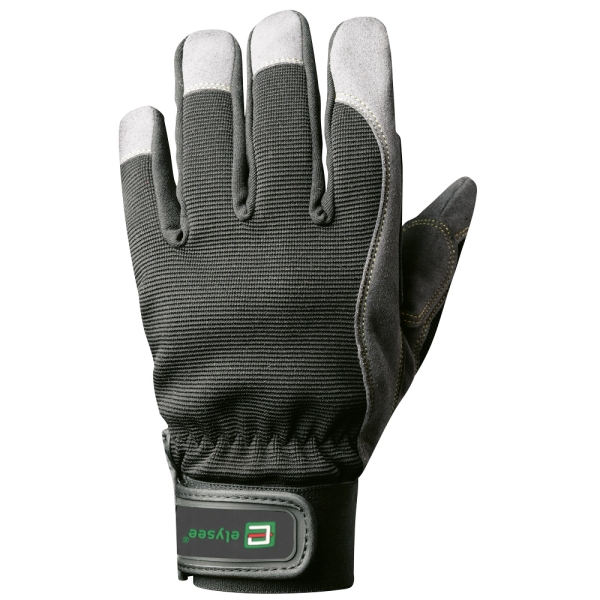 F-ELYSEE, Mechanicals, Arbeitshandschuhe, *RIGGER*, Pkg.a`12 schwarz/grau