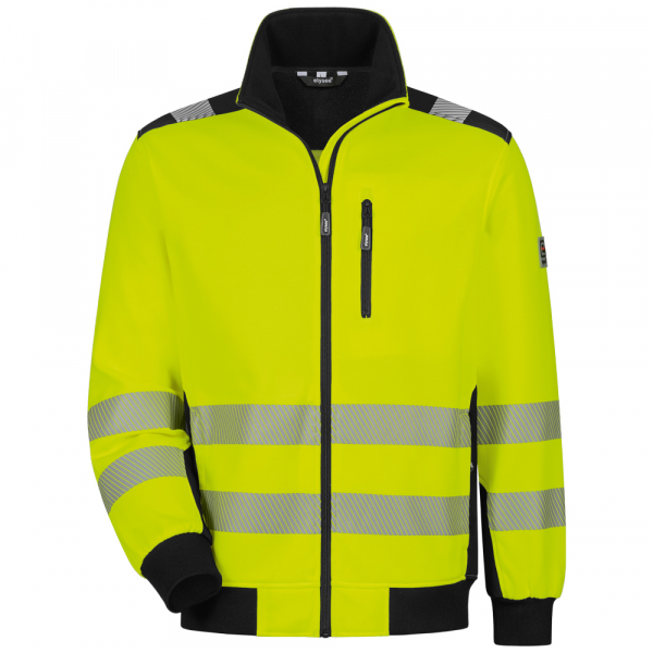 F-ELYSEE*DEMINO* WARNSCHUTZ-SWEATJACKE, warngelb/schwarz