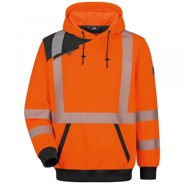 F-ELYSEE*FRIDOLI* WARNSCHUTZ-HOODIE, warnorange/schwarz