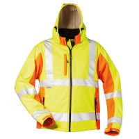 F-ELYSEE-Warnschutz, Softshell Warnschutz-Jacke ADAM gelb/orange