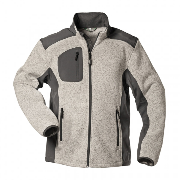 F-ELYSEE-Strickfleece-Jacke, *LINZ*, 320g/m², hellgrau/grau