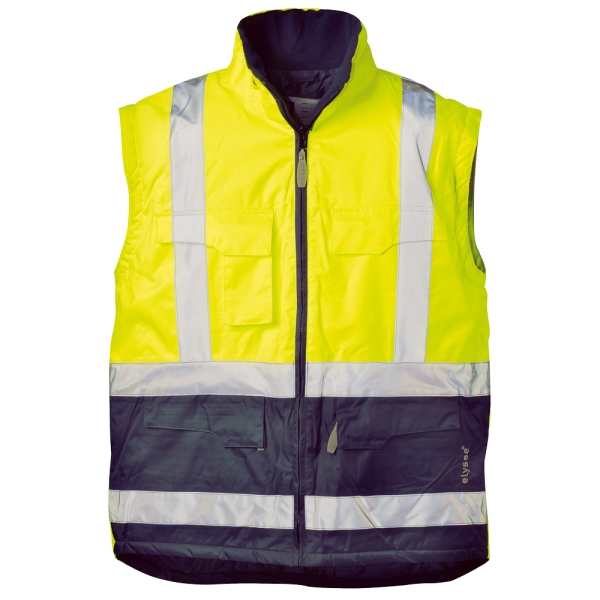 F-ELYSEE-4 in 1-Warnschutz-Parka, , Warnparka, *JEKYLL*, fluoreszierend gelb/marine abgesetzt