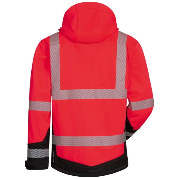 F-ELYSEE*KALEB* WATTIERTE WARNSCHUTZ-SOFTSHELLJACKE, rot/schwarz