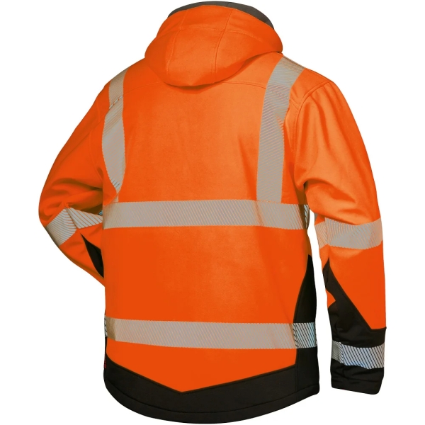F-ELYSEE-Warnschutz-Softshell-Jacke, *LUKAS*, fluoreszierend orange/schwarz