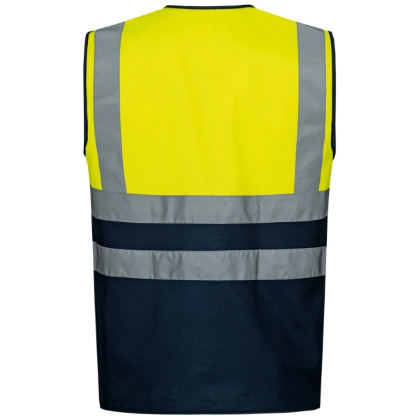 F-SAFESTYLE-Warnschutz-Weste, *BERTHEL*, fluoreszierend gelb/marine