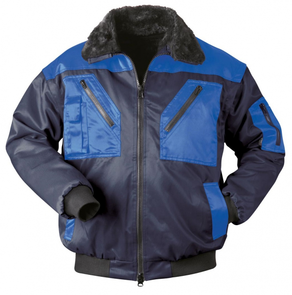 F-NORWAY-Pilotenjacke, *VEGA*, 250g/m², marine/royal abgesetzt