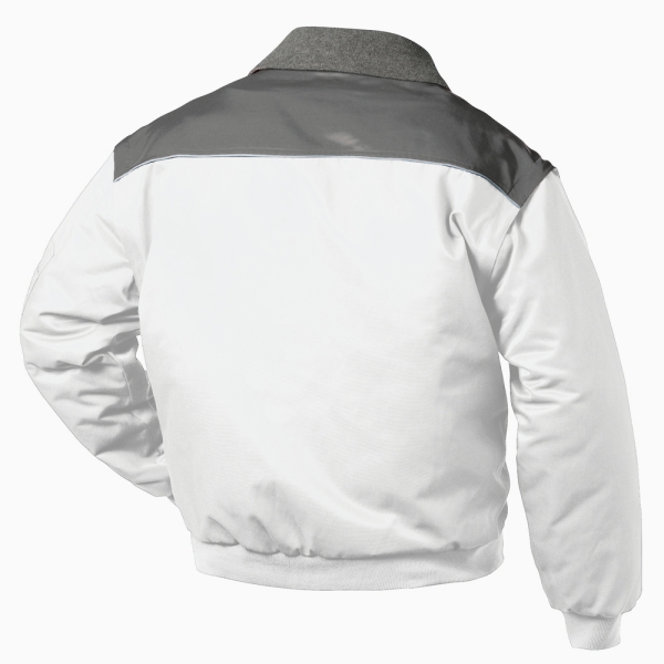 F-ALASKA Piloten-Jacke, *HOLLIS*, 250g/m², weiß/grau abgesetzt