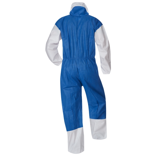 F-TECTOR-Einweg-Overall, Schutzanzug, Einmal-Schutzoverall, SMS, *SPANDAU*, weiß/blau