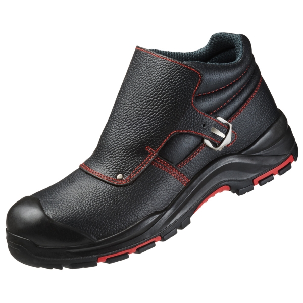 F-S3-BASIC-LINE-Schweißer-Sicherheitsstiefel, *MAGDEBURG ÜK*, schwarz/rot abgesetzt