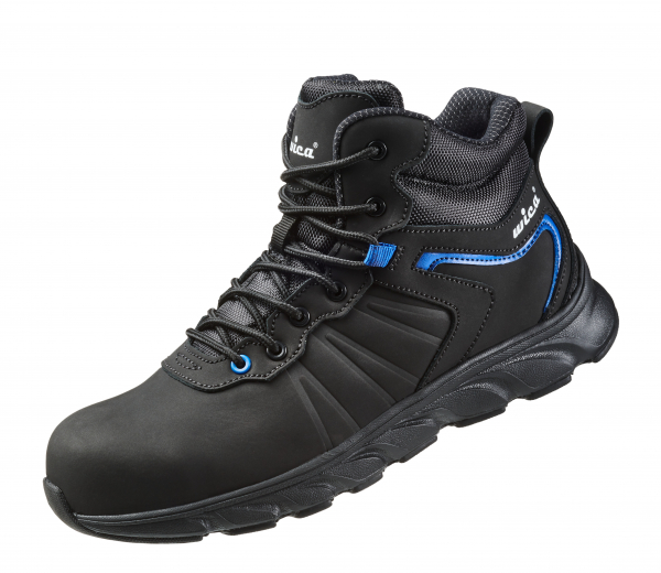F-S3-WICA-Sicherheitsschnürschuhe, hoch, *MATHI*, schwarz/blau abgesetzt