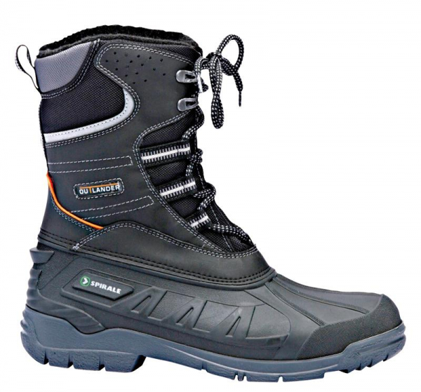 F-SPIRALE-Schnürstiefel, *ICELAND*, schwarz/grau-silber abgesetzt