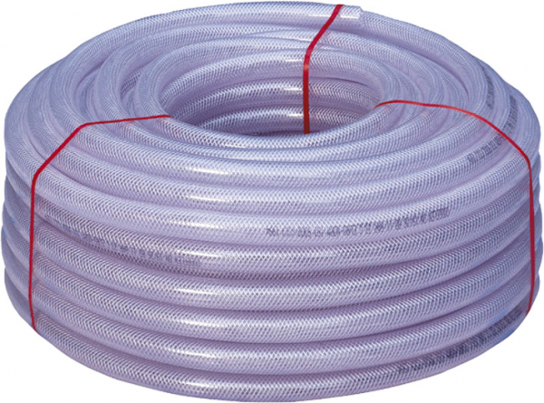 F-Gewebeschlauch, PVC transparent, 50 mm, Rollenlänge 25 m