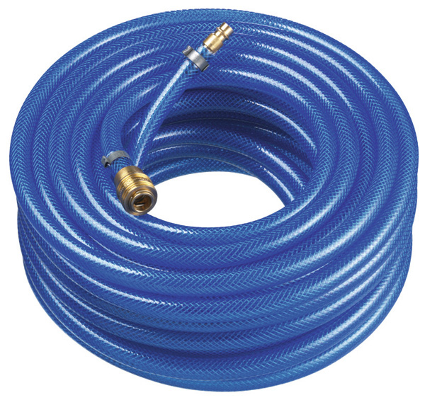 F-Druckluft Schlauch-Garnitur, PVC blau, konfektioniert, 9x3 mm, Rollenlänge 20 m
