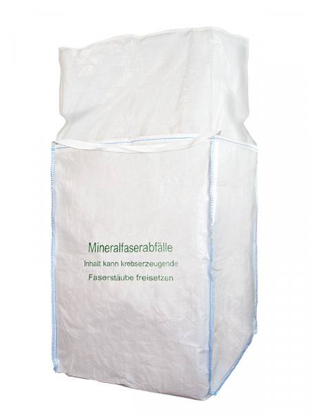 F-Big-Bag, Mineralwolle, 90 x 90 x 120 cm, Aufdruck: Mineralfaserabfälle