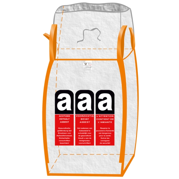 F-Karton Big-Bag, für Asbest, bechichtet, mit Schürze, TRAGKRAFT: 1.000 KG