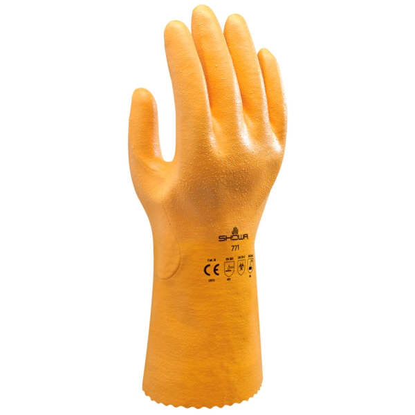 F-*SHOWA 771* SHOWA® CHEMIESCHUTZHANDSCHUHE, NITRIL CAT.3, CHEMIKALIENSCHUTZ
