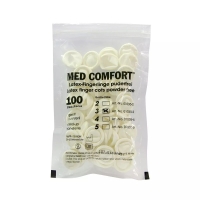 AMPRI-Med-Comfort Latex-Fingerlinge, transparent, ungepudert, VE= 10 Beutel á 100 Stück