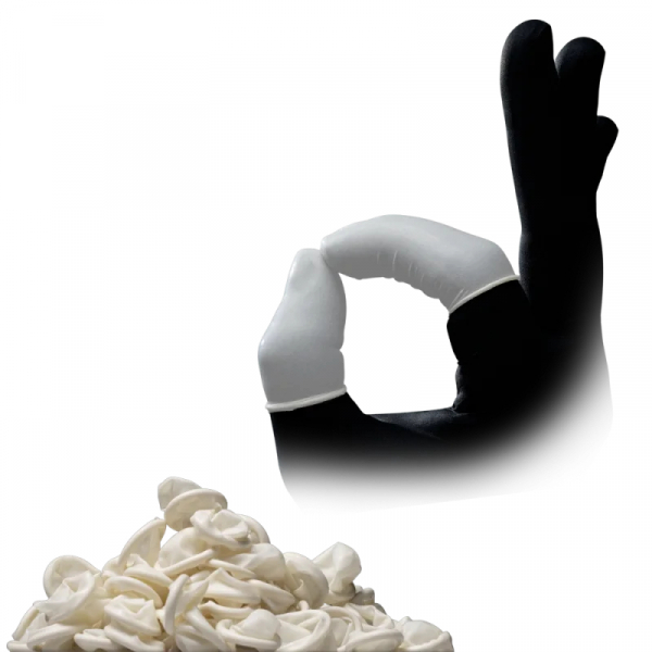 AMPRI-Hand-Schutz, Einweg-Latex-Einmal-Fingerlinge, MED COMFORT, puderfrei, transparent, Pkg á 100 Stück, VE = 10 Pkg.